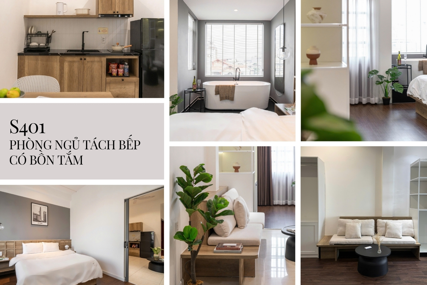 S401 - Ph&ograve;ng Ngủ T&aacute;ch Bếp C&oacute; Bồn Tắm - Sky Home - Homestay theo giờ quận 10