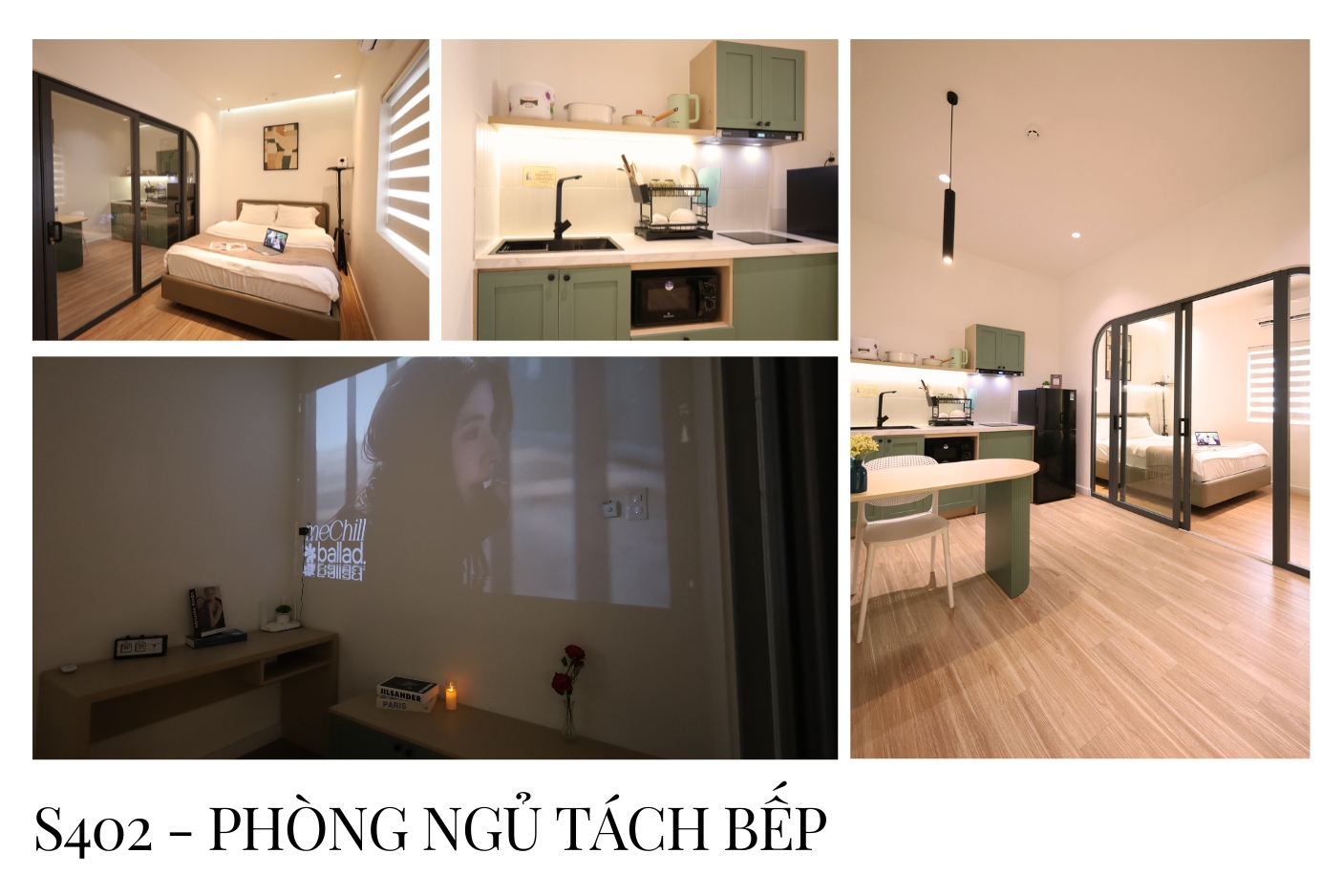 S402 - Ph&ograve;ng Ngủ T&aacute;ch Bếp - Sky Home - Homestay theo giờ quận 10